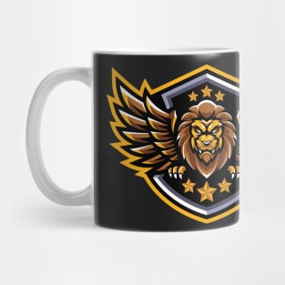 Winged lion illustration character Mug